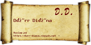 Dürr Diána névjegykártya